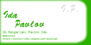 ida pavlov business card